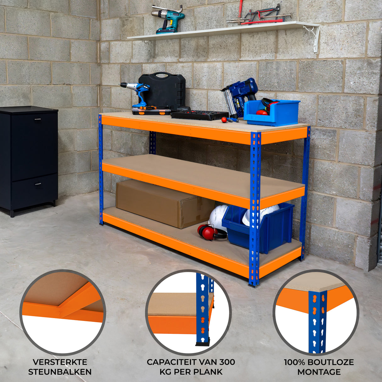 Extra plank voor S-Rax Werkbank - 120 cm x 60 cm