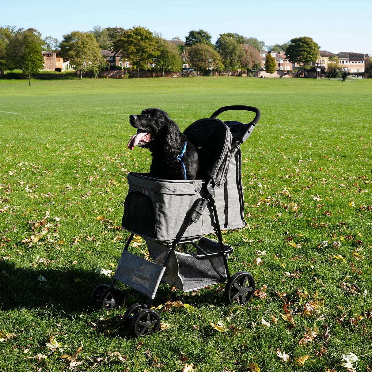 Huisdierenwagen met Regenhoes – Grijs