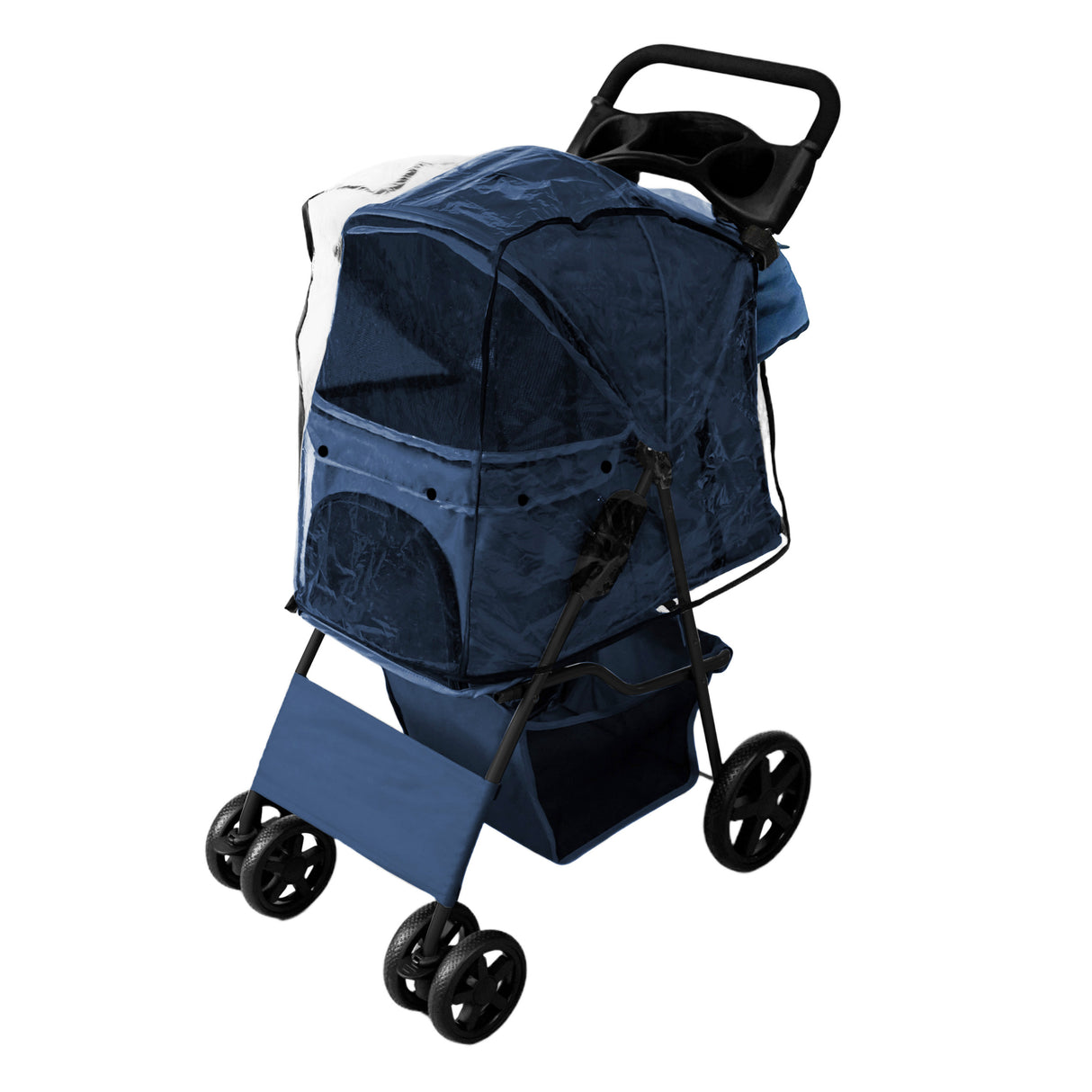 Huisdierenwagen met regenhoes en organizer tas - Marineblauw