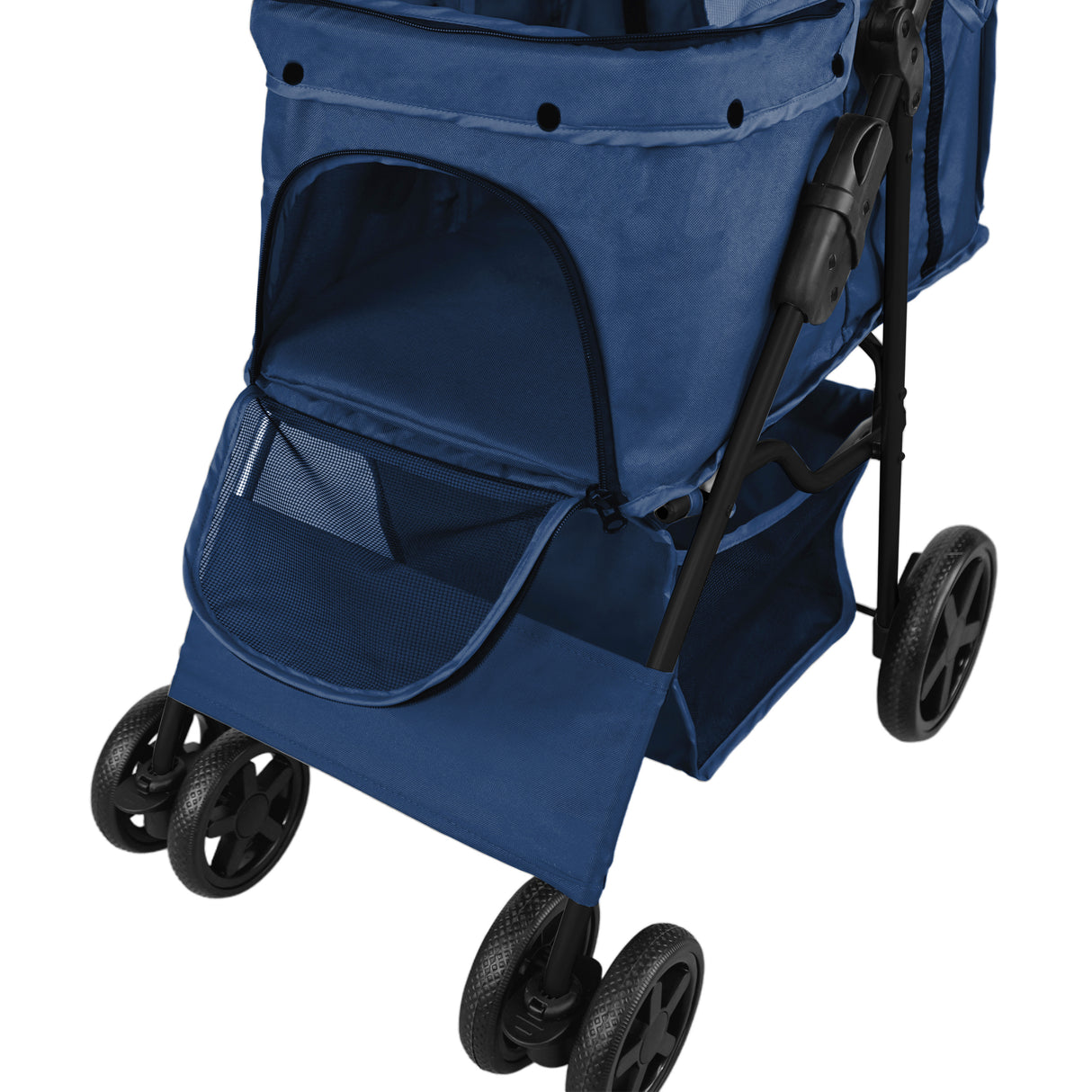 Huisdierenwagen met regenhoes en organizer tas - Marineblauw