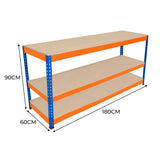 Werkbank met 3 Planken S-Rax - 180 cm x 60 cm x 90 cm