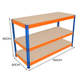 Werkbank met 3 Planken S-Rax - 150 cm x 60 cm x 90 cm