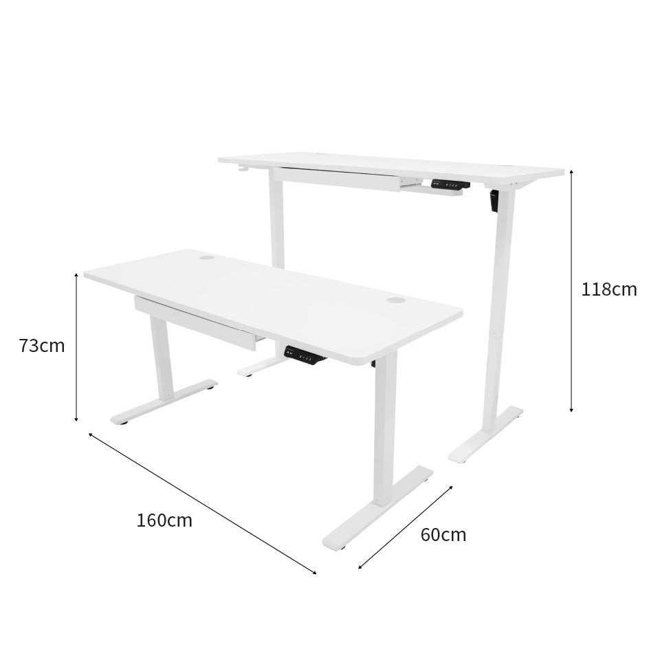 Elektrisch Zit-Sta Bureau met Lade – 160 cm x 60 cm