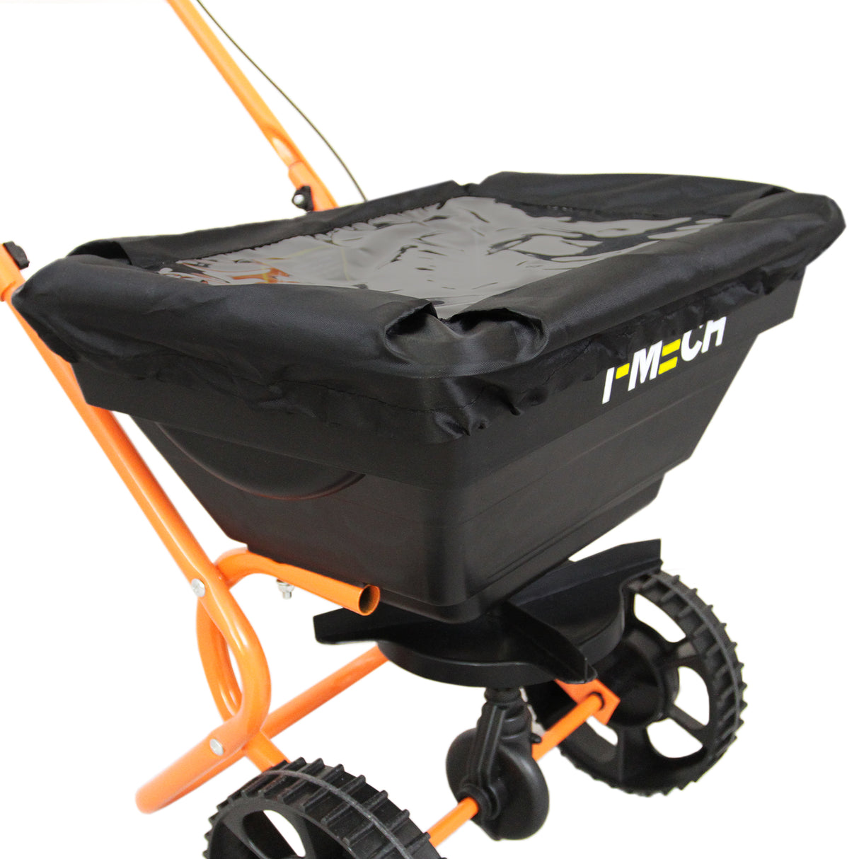 Roterende Strooiwagen & 100 cm Gazon Leveling Hark – Oranje