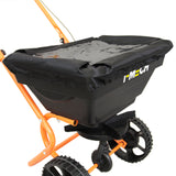 Roterende Strooiwagen & 100 cm Gazon Leveling Hark – Oranje