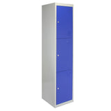 3 x Lockerkast Metaal - Blauw - driedeurs - Flatpack