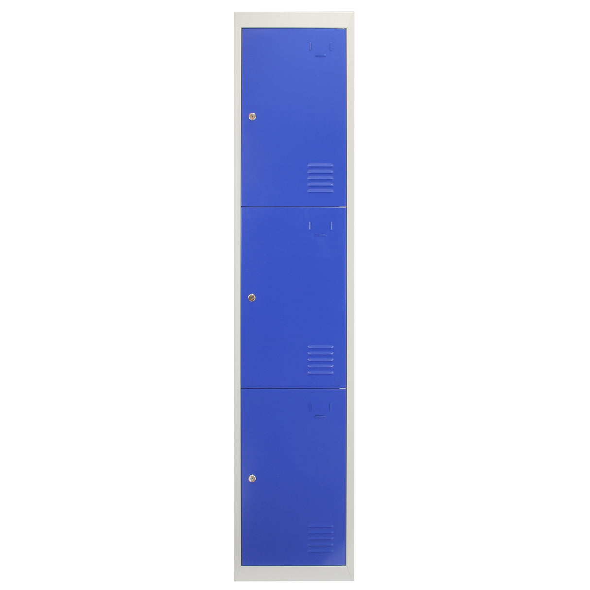 3 x Lockerkast Metaal - Blauw - driedeurs - Flatpack