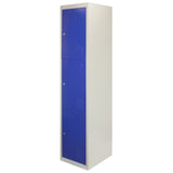 3 x Lockerkast Metaal - Blauw - driedeurs - Flatpack