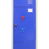 3 x Lockerkast Metaal - Blauw - driedeurs - Flatpack