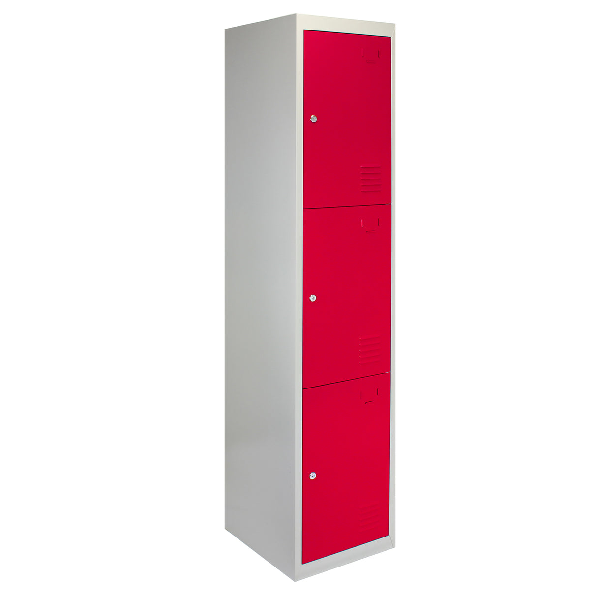 Lockerkast Metaal - Rood Driedeurs - Flatpack