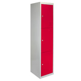 Lockerkast Metaal - Rood Driedeurs - Flatpack