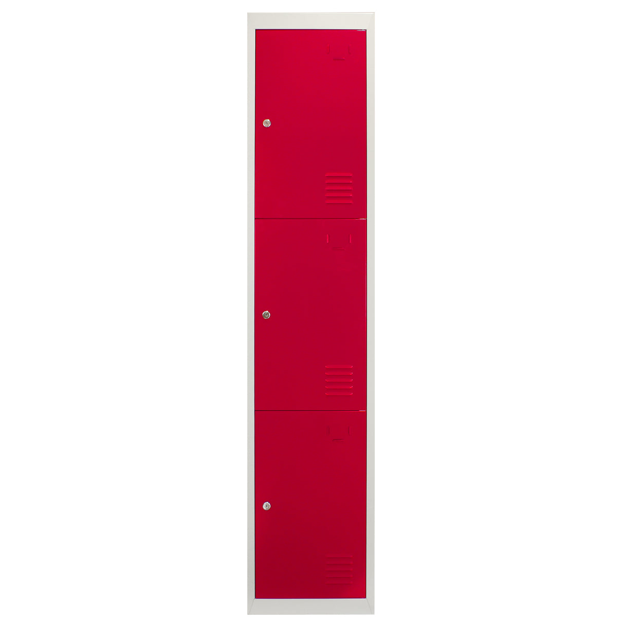 Lockerkast Metaal - Rood Driedeurs - Flatpack