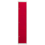 Lockerkast Metaal - Rood Driedeurs - Flatpack