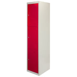 Lockerkast Metaal - Rood Driedeurs - Flatpack