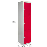 Lockerkast Metaal - Rood Driedeurs - Flatpack