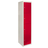 3 x Lockerkast Metaal - Rood - Vierdeurs