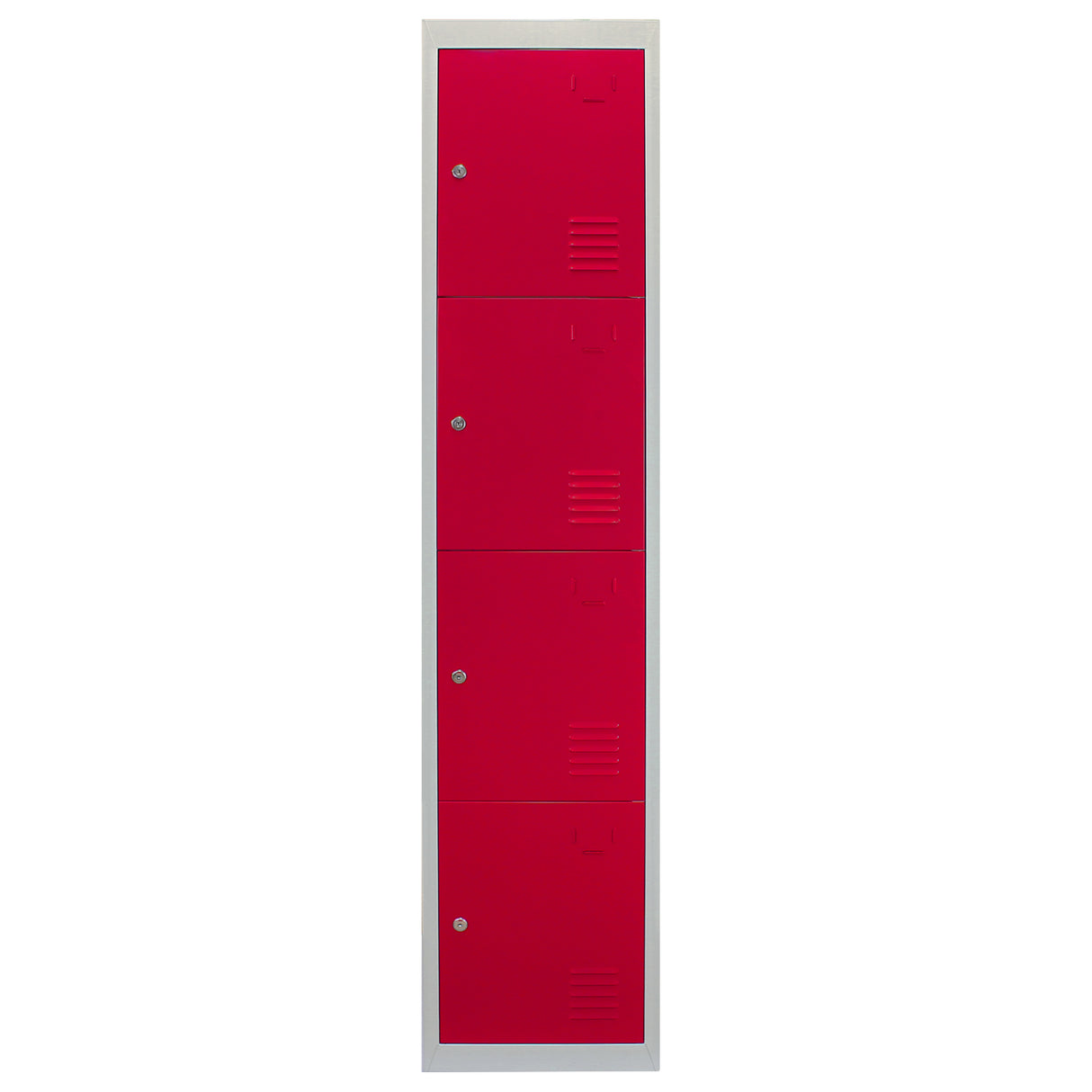 3 x Lockerkast Metaal - Rood - Vierdeurs