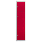 3 x Lockerkast Metaal - Rood - Vierdeurs