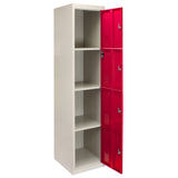 3 x Lockerkast Metaal - Rood - Vierdeurs