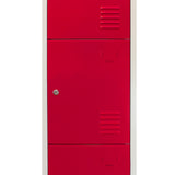 3 x Lockerkast Metaal - Rood - Vierdeurs