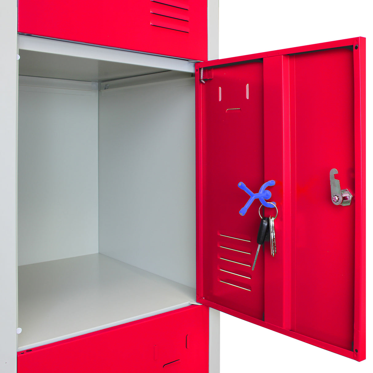 3 x Lockerkast Metaal - Rood - Vierdeurs