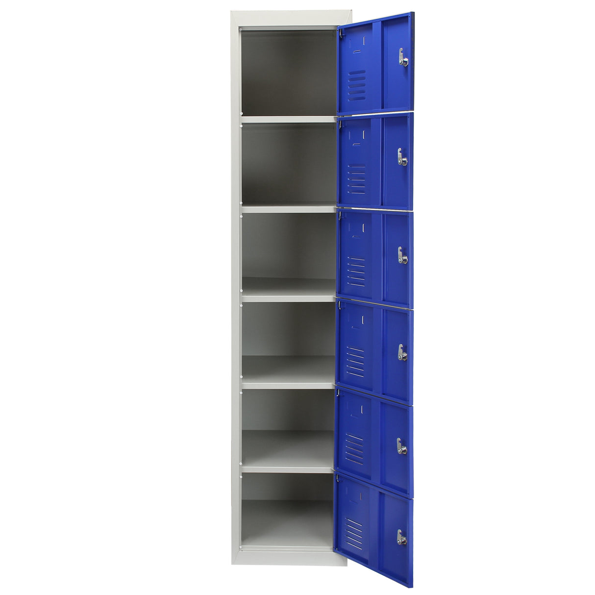 3 x Lockerkast Metaal - Blauw - Zesdeurs - Flatpack