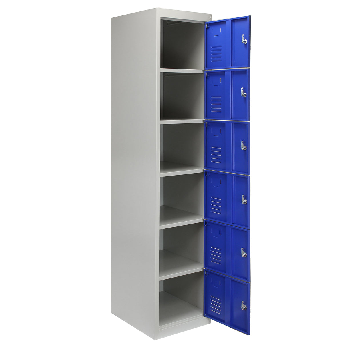 3 x Lockerkast Metaal - Blauw - Zesdeurs - Flatpack