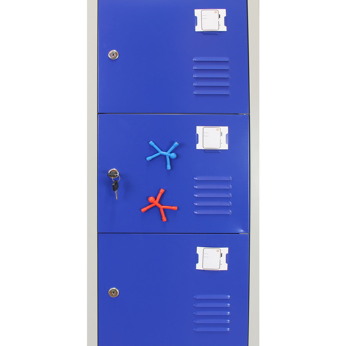 3 x Lockerkast Metaal - Blauw - Zesdeurs - Flatpack