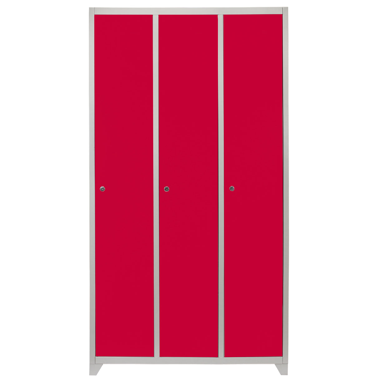 Lockerkast Metaal - Rood - Driedeurs - Flatpack