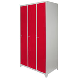 Lockerkast Metaal - Rood - Driedeurs - Flatpack