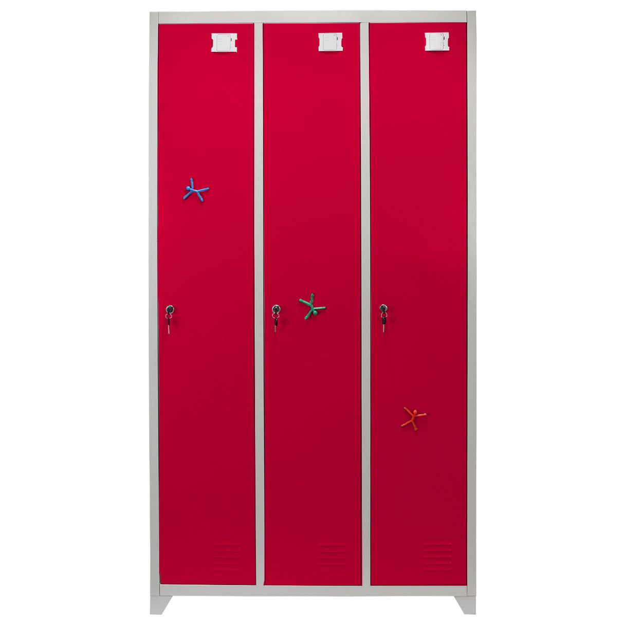 Lockerkast Metaal - Rood - Driedeurs - Flatpack