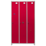 Lockerkast Metaal - Rood - Driedeurs - Flatpack