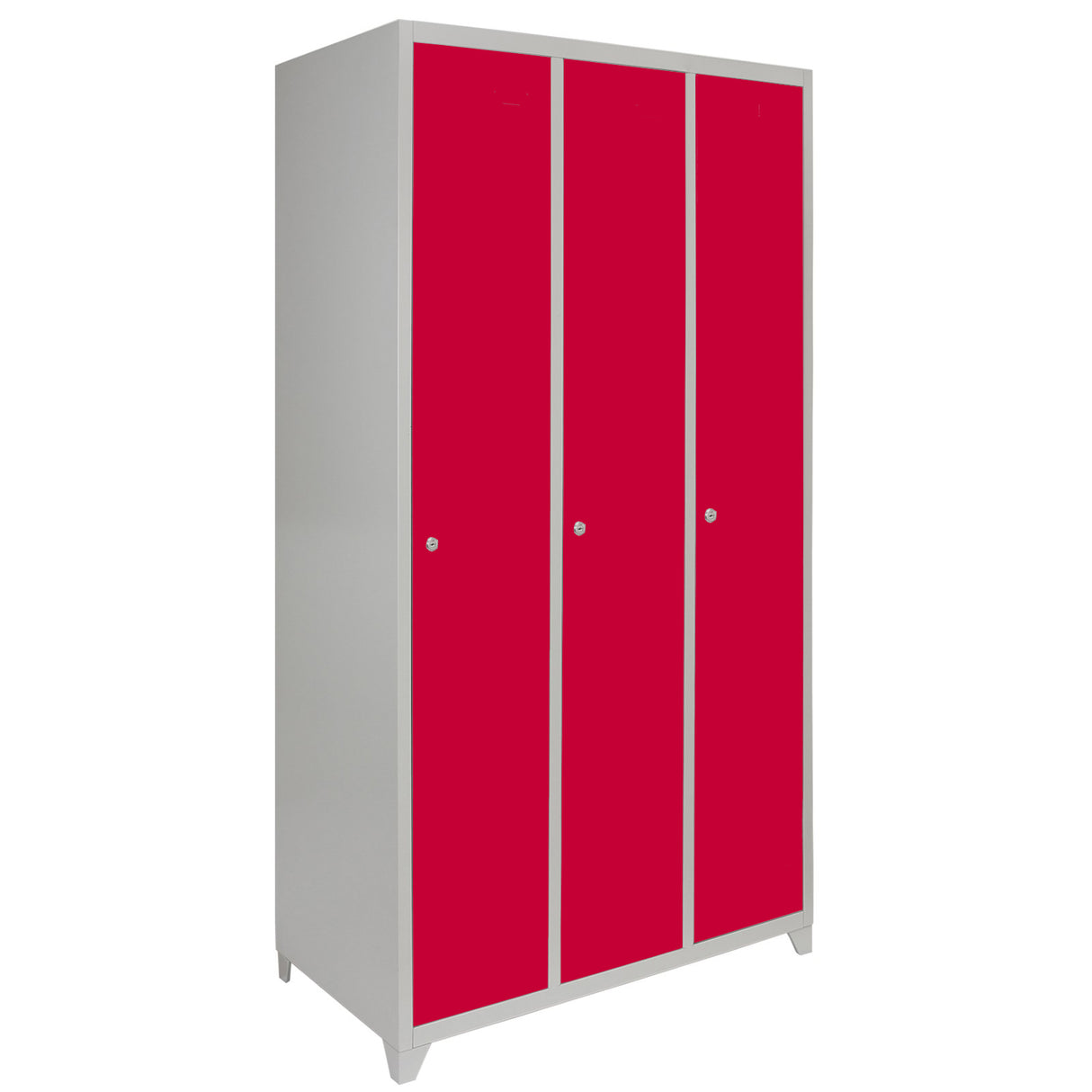 Lockerkast Metaal - Rood - Driedeurs - Flatpack