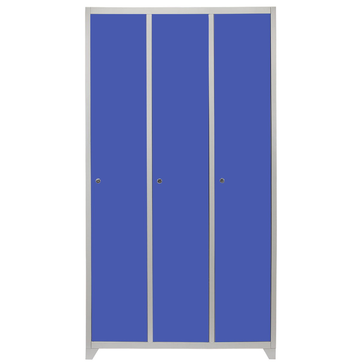 Lockerkast Metaal - Blauw - Driedeurs - Flatpack