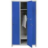 Lockerkast Metaal - Blauw - Driedeurs - Flatpack