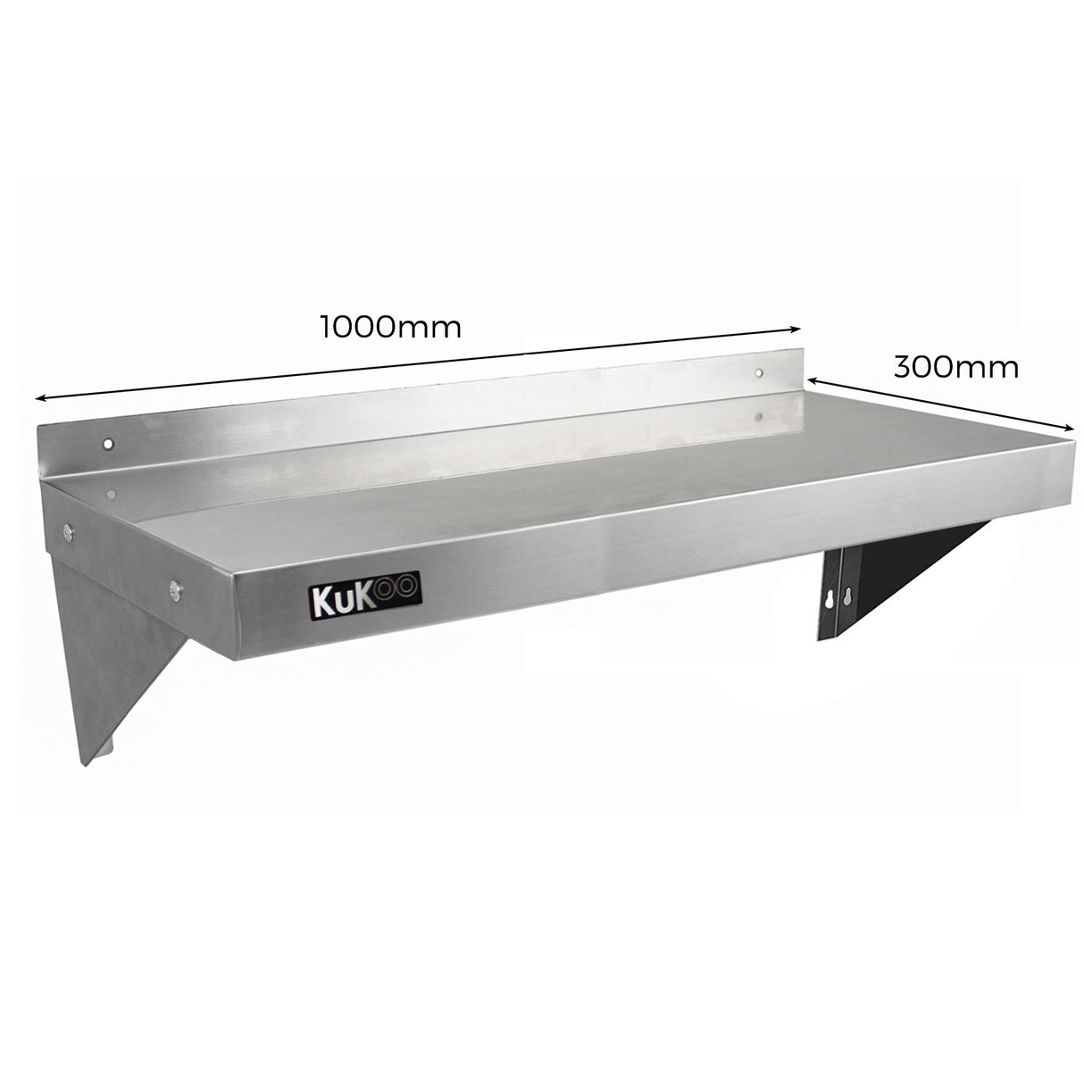 2x KuKoo Wandschap RVS - 100cm x 30cm