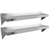 2x KuKoo Wandschap RVS - 140cm x 30cm