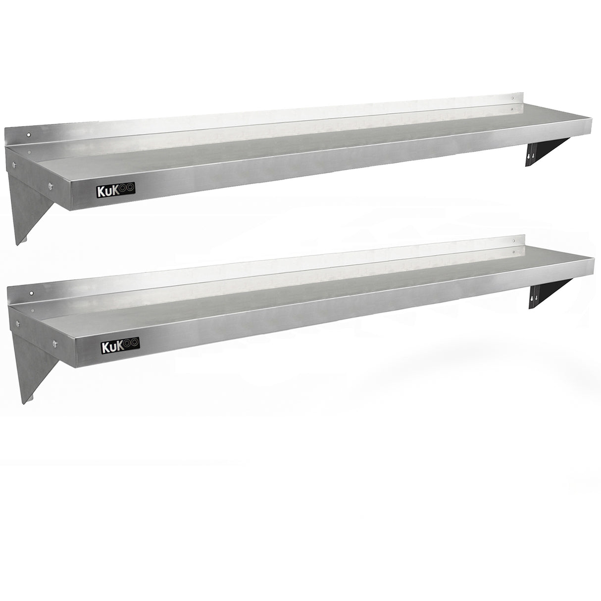 2x KuKoo Wandschap RVS - 194cm x 30cm