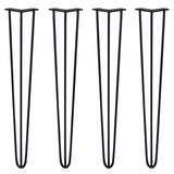 4 x 71cm pinpoten hairpin tafelpoten - Metaal - Zwart - 3 Ledig - 10mm