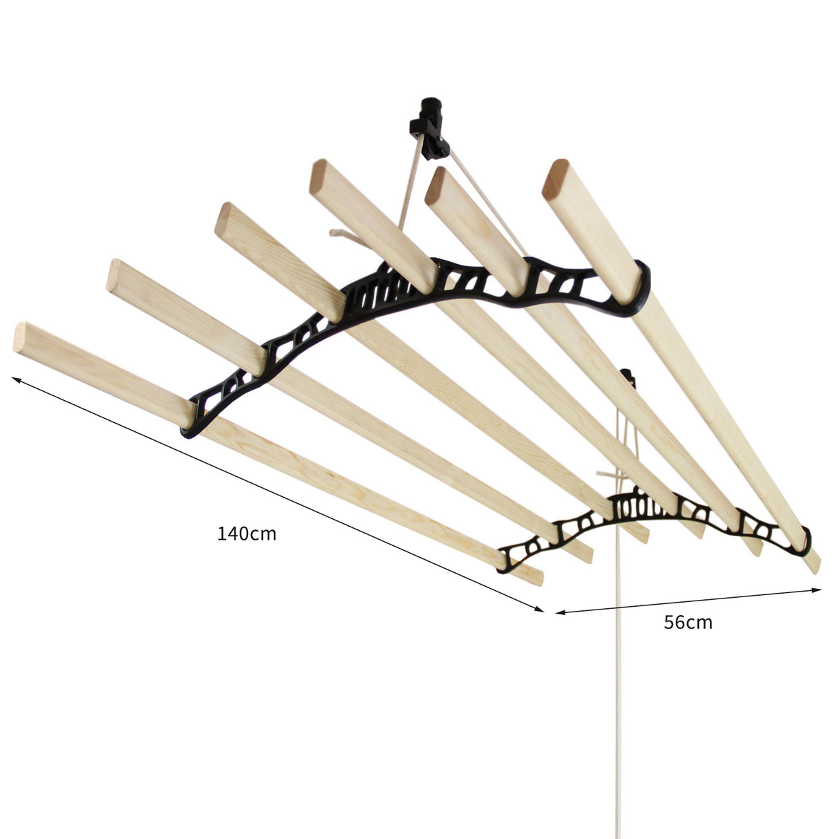 Droogrek Ophangbaar Plafond - Zwart - 1.4m