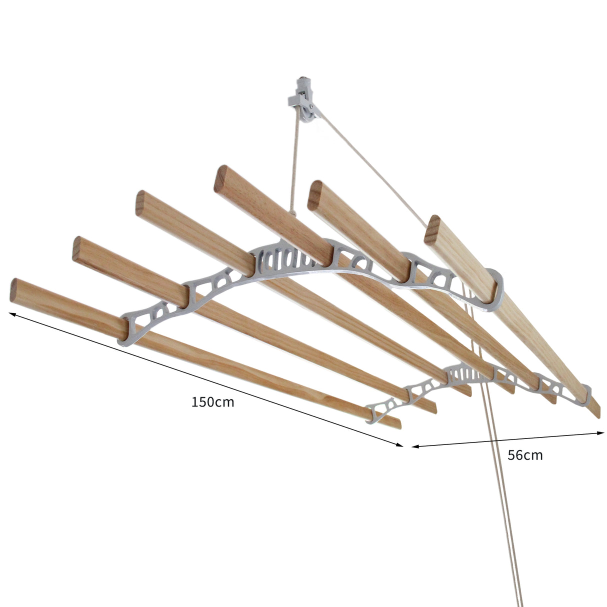 Droogrek Ophangbaar Plafond - Wit - 1.5m