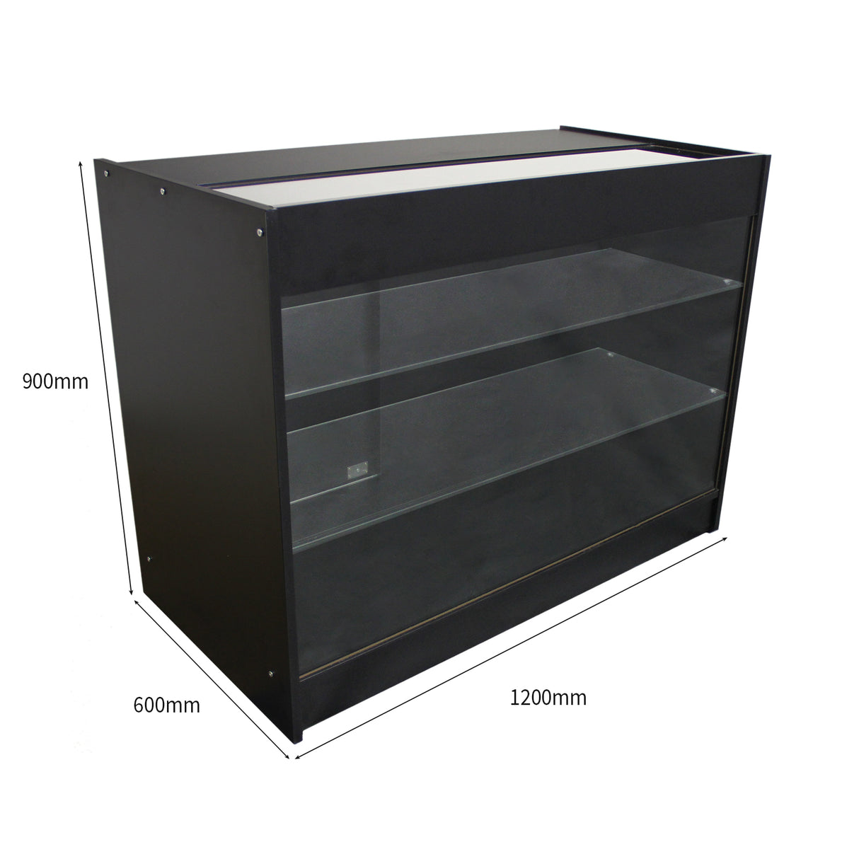 K1200 Glazen Toonbank Vitrine - Zwart