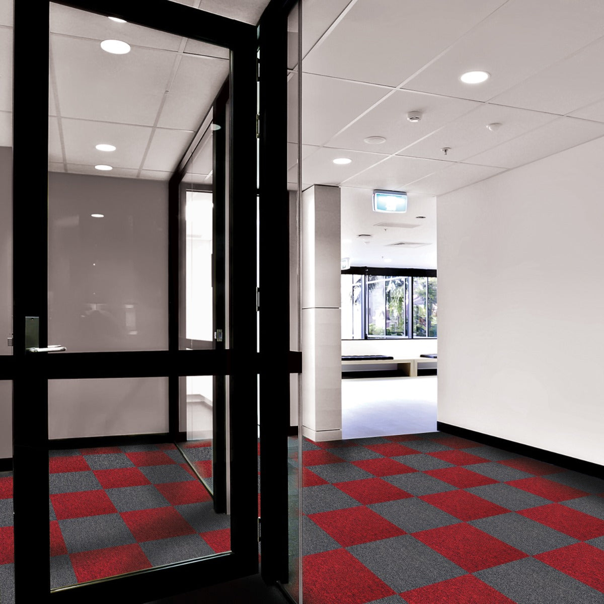 40 x Carpet Tiles Scarlet Red 10m2