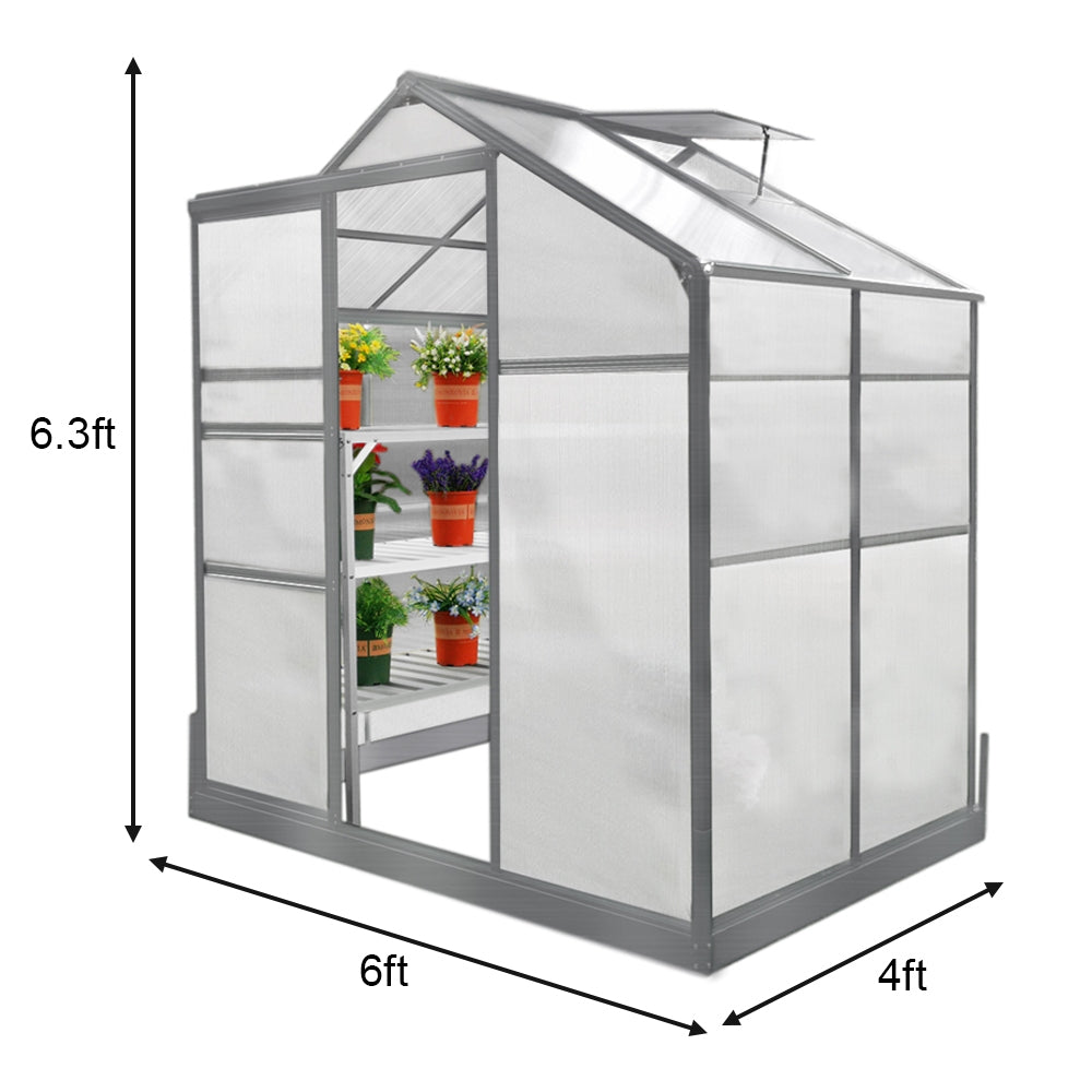 Bundel: Kweekkas - Met basis - 1.8m x 1.2m + Stellingen