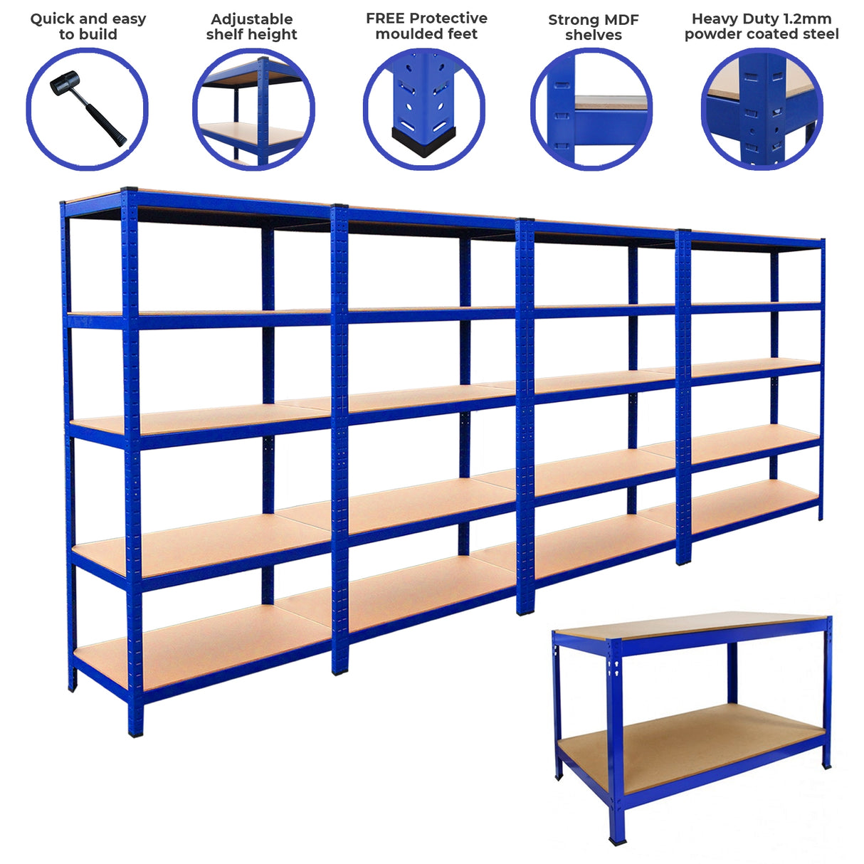 4 x T-Rax Stellingkasten + Werkbank