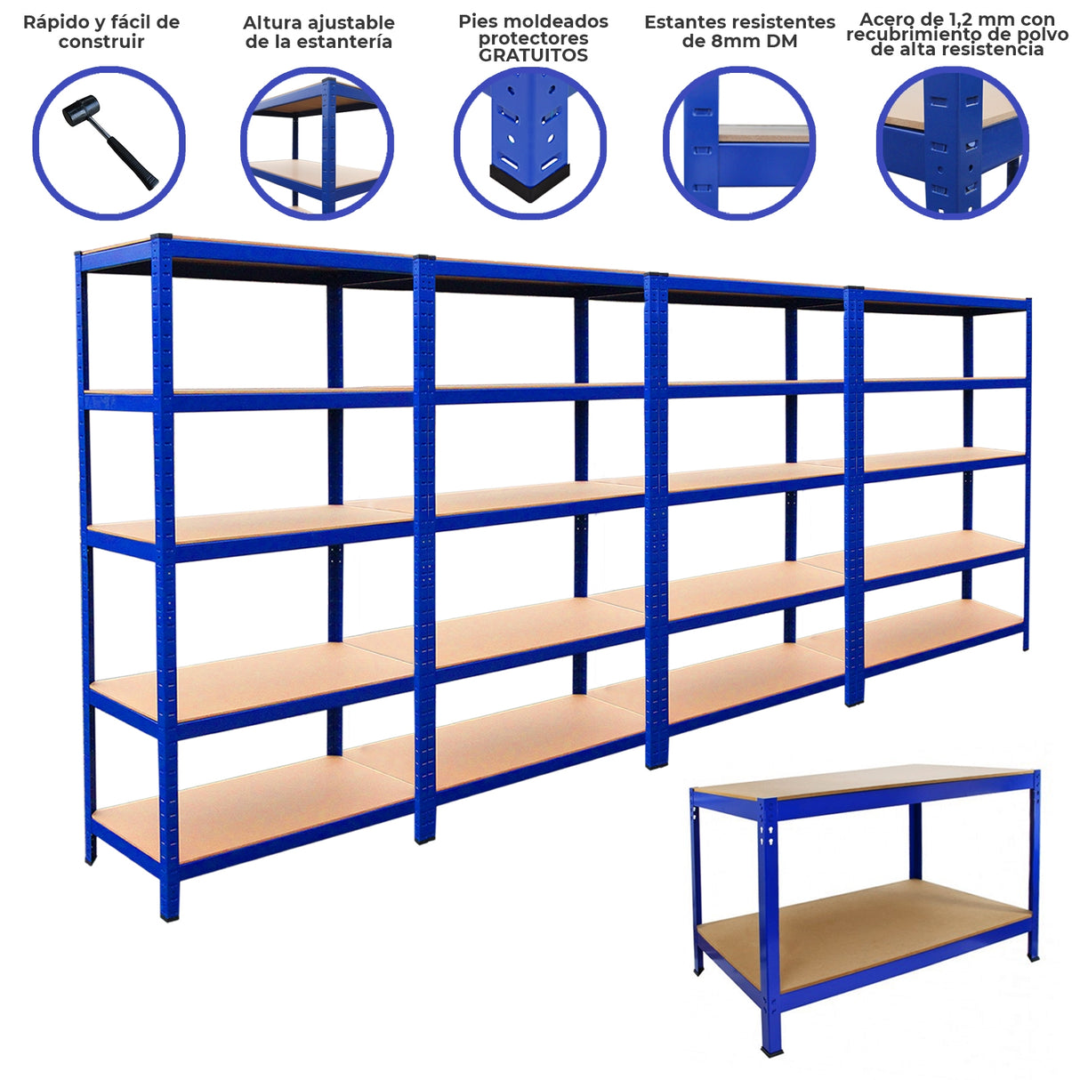 4 x T-Rax Stellingkasten + Werkbank