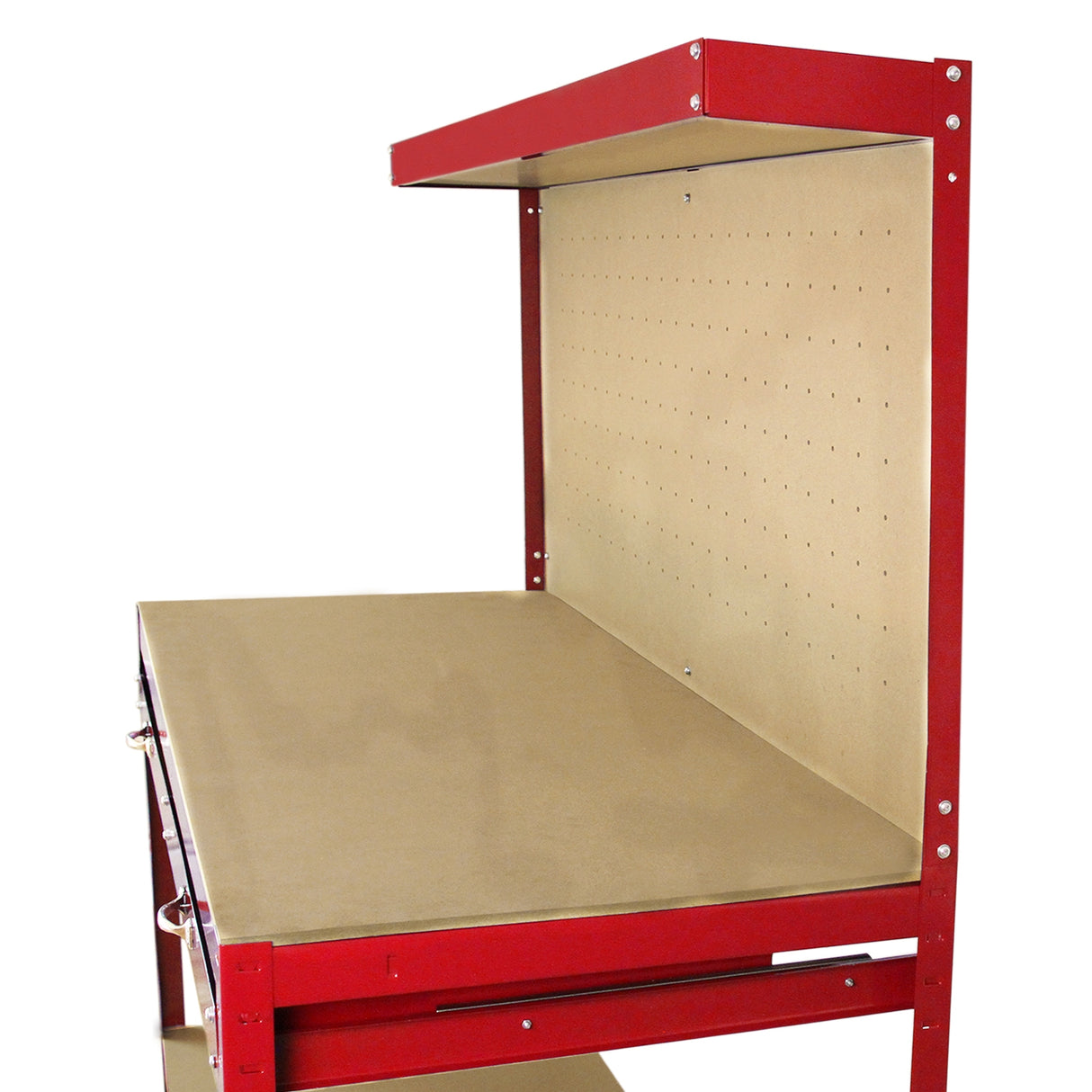 Werkbank met pegboard en lade - Rood