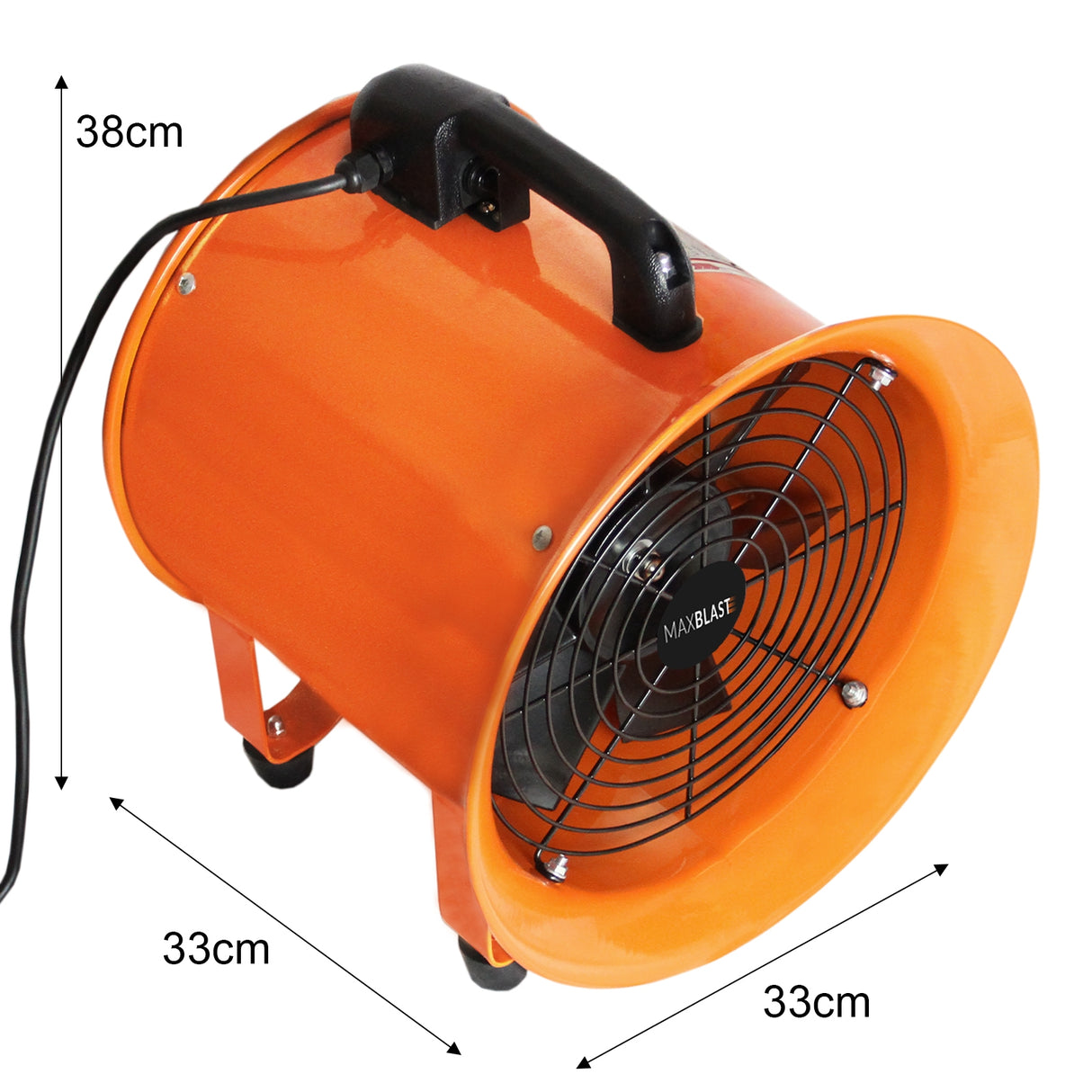 MAXBLAST Professionele Ventilator 320 W 250 Ø + 12 m slang