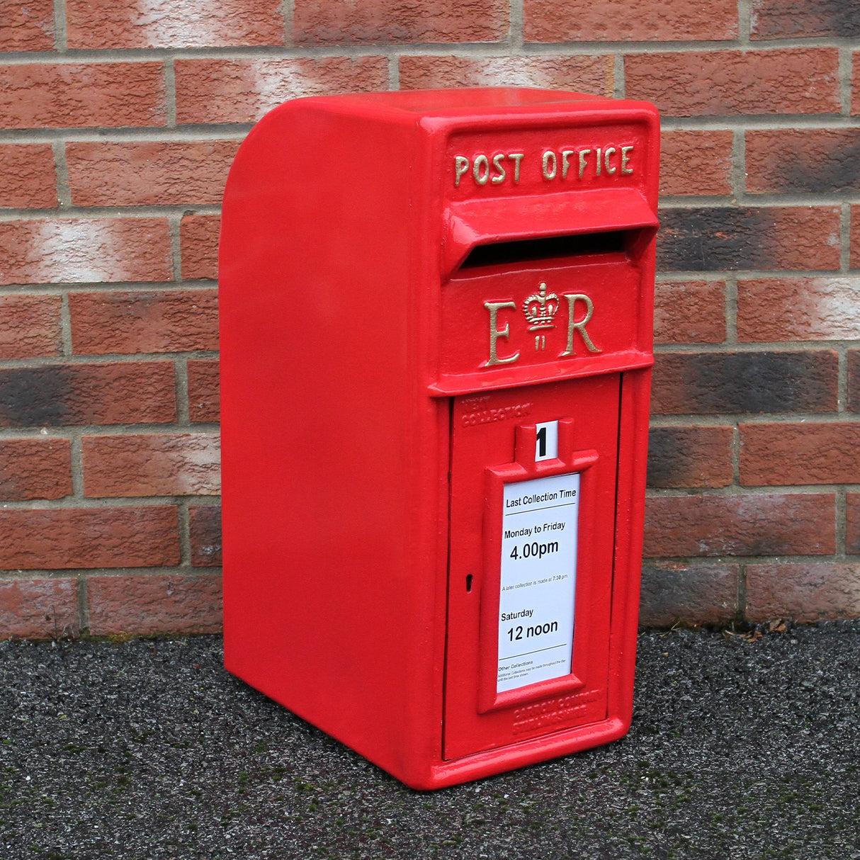 Engelse brievenbus + Standaard - Rood