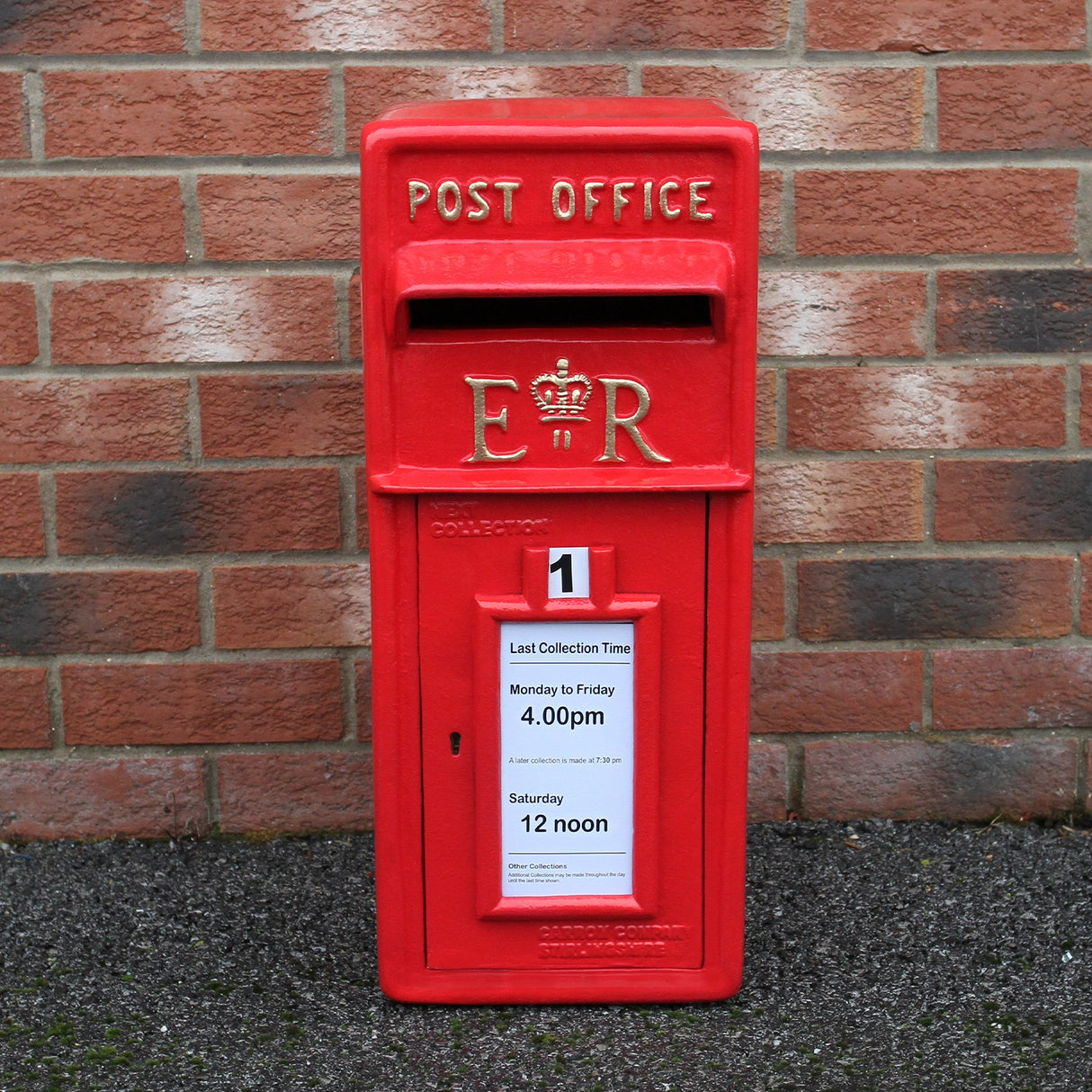 Engelse brievenbus + Standaard - Rood